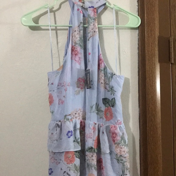 Express | Floral Print Tiered Fit And Flare Dress - Picture 5 of 5